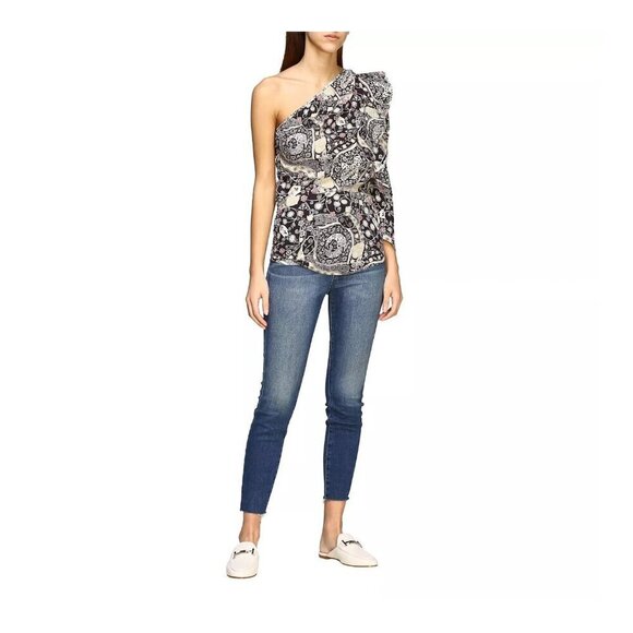 ISABEL MARANT Etoile NWOT Ht Carina One Shoulder Floral Print Top - Picture 2 of 9